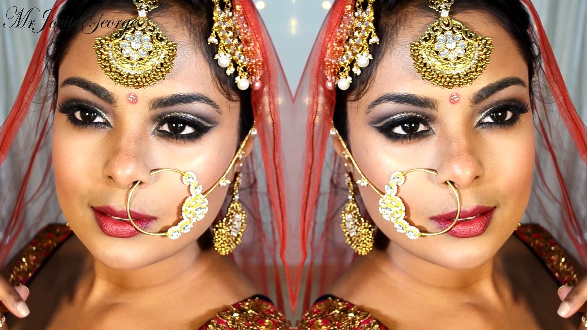 Eid Makeup + Indian_Pakistani Desi Bridal Makeup Tutorial - Glitter Cut Crease Full Face Makeup