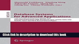 Read Database Systems for Advanced Applications: 15th International Conference, DASFAA 2010,