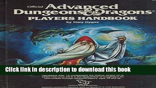 Read Official Advanced Dungeons   Dragons Players Handbook  Ebook Free