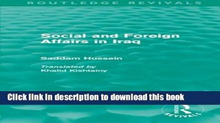 Read Social and Foreign Affairs in Iraq (Routledge Revivals)  Ebook Free