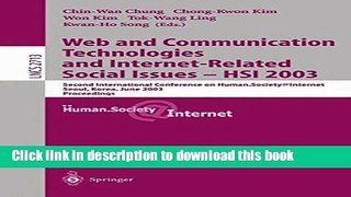 Download Web Communication Technologies and Internet-Related Social Issues - HSI 2003: Second
