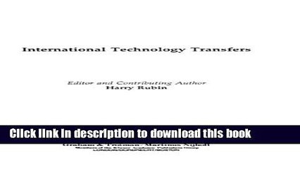Read International Technology Transfers Ebook Free