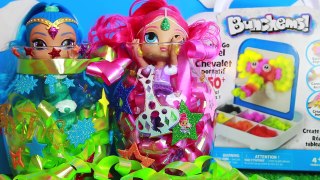 Shimmer and Shine Nick Jr MAKEOVER ~ SHIMMER & SHINE Dress Up Doll Pom Pom Glitter Craft Kids Video
