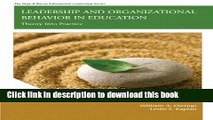 Read Leadership and Organizational Behavior in Education: Theory Into Practice  Ebook Free