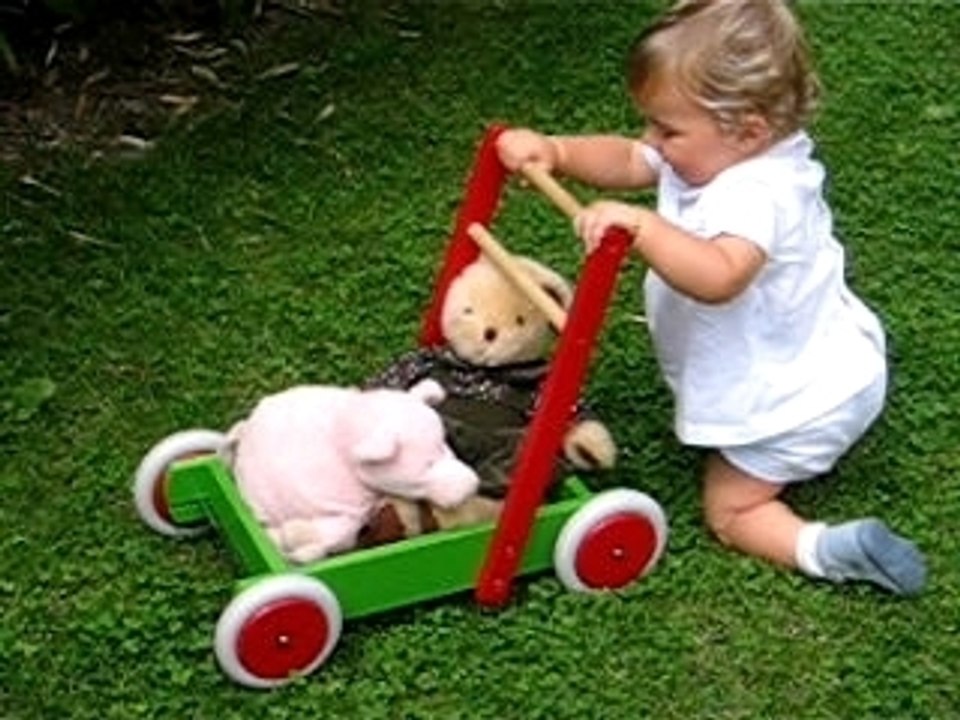 je marche à l'aide de mon chariot