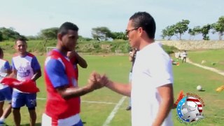 Carlos Bacca visitó el entrenamiento de Junior en la mañana del miércoles