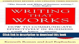 [PDF] Writing That Works; How to Communicate Effectively In Business  Full EBook