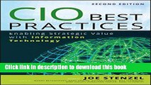 [PDF] CIO Best Practices: Enabling Strategic Value With Information Technology Download Full Ebook