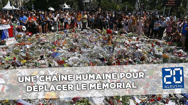 Attentat de Nice: Une chaîne humaine pour déplacer le mémorial en hommage aux victimes