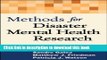 Download Book Methods for Disaster Mental Health Research PDF Online