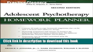 Read Book Adolescent Psychotherapy Homework Planner E-Book Free
