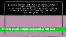 Read The Lessons Of Modern War: Volume Iii: The Afghan And Falklands Conflicts (Lessons of Modern