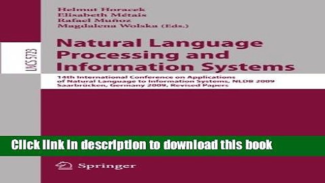 Read Natural Language Processing and Information Systems: 14th International Conference on