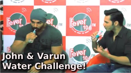 John Abraham And Varun Dhawan | Water Sipping Chalenge | Dishoom Promotion