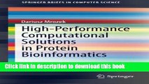 Read High-Performance Computational Solutions in Protein Bioinformatics (SpringerBriefs in