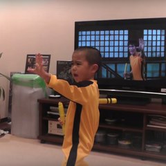 A five-year-old boy thinks he’s Bruce Lee