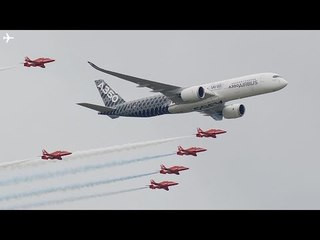 Red Arrows Fly With Airbus at Farnborough Air Show