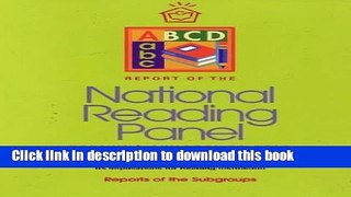 Download Books Report of the National Reading Panel: Teaching Children to Read, An Evidenced Based