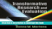 Read Books Transformative Research and Evaluation E-Book Free
