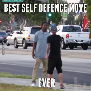 La meilleur façon d'éviter la bagarre et de faire fuir un agresseur! ahahha