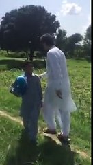 Imran Khan In Azad Kashmir Walking With Kids