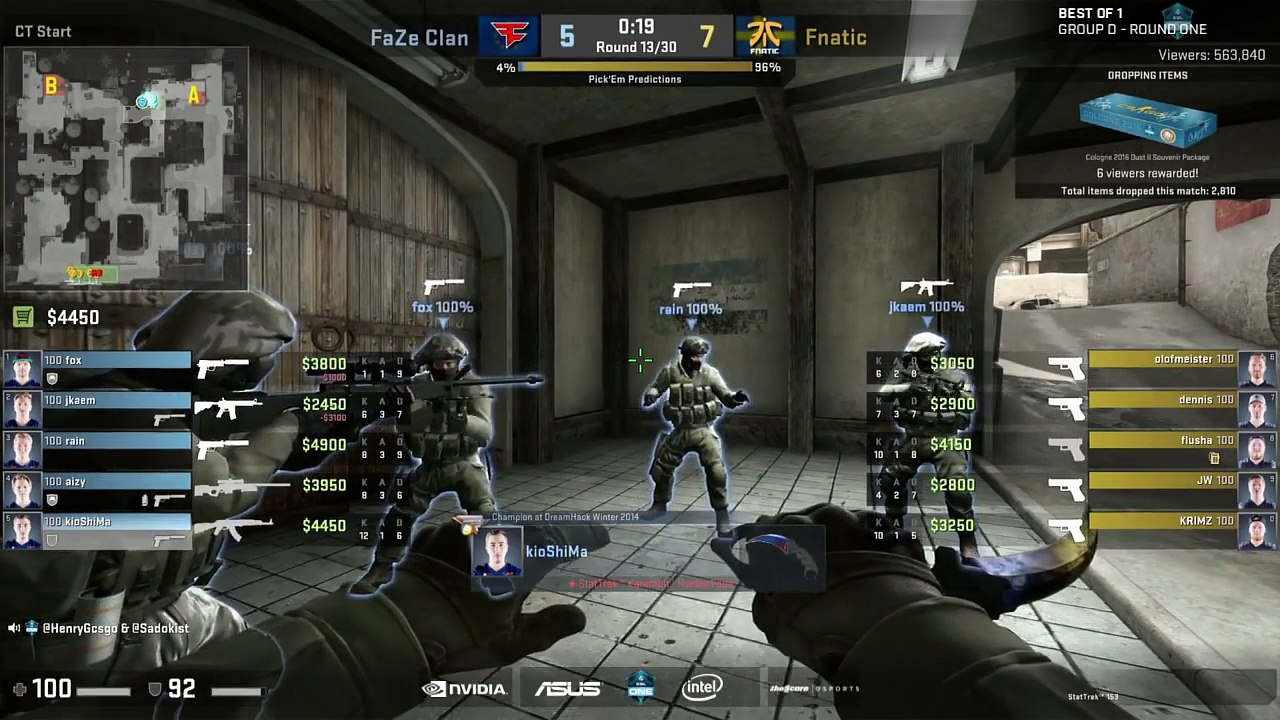 CS-GO - Fnatic vs. FaZe [Dust2] - ESL One Cologne 2016 - Group D_70