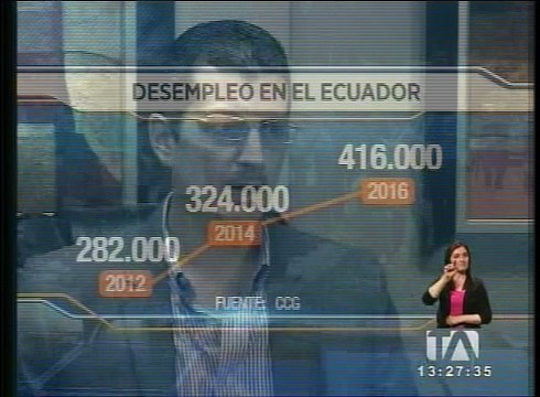 INEC: desempleo aumentó en primer semestre de 2016