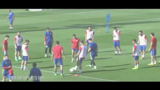 Cesc Fabregas training Iker Casillas shame.