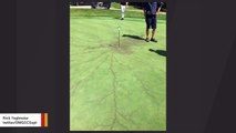 Lightning Strike Burns Its Likeness Onto A Practice Green At Iowa Golf Course