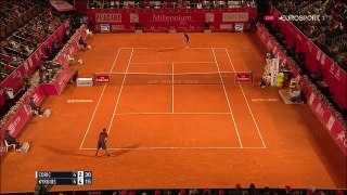 Kyrgios jump forehand hot shot vs Coric Estoril tennis 2016