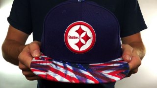 Steelers 'USA WAIVING-FLAG' Navy Fitted Hat by New Era
