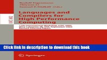 Read Languages and Compilers for High Performance Computing: 17th International Workshop, LCPC