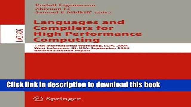Read Languages and Compilers for High Performance Computing: 17th International Workshop, LCPC