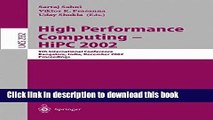 Read High Performance Computing - HiPC 2002: 9th International Conference Bangalore, India,