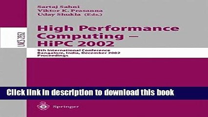 Read High Performance Computing - HiPC 2002: 9th International Conference Bangalore, India,