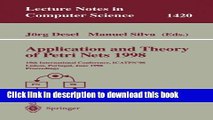 Read Application and Theory of Petri Nets 1998: 19th International Conference, ICATPN 98, Lisbon,