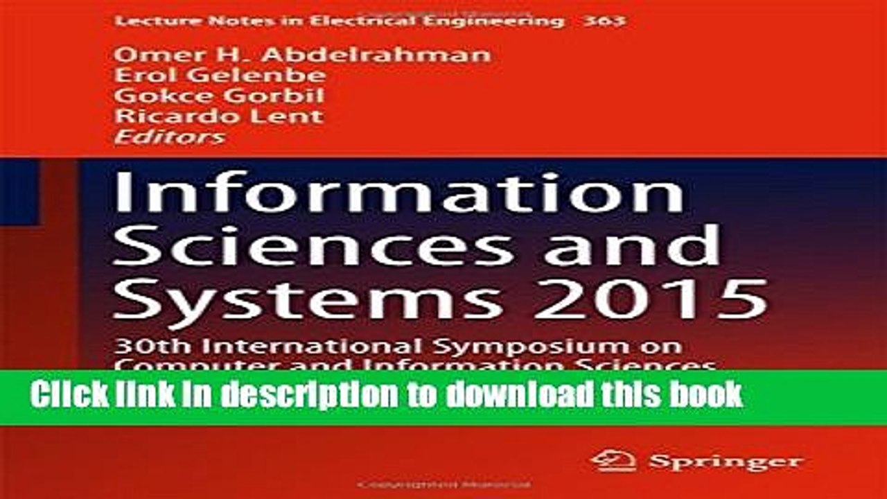 Read Information Sciences and Systems 2015: 30th International Symposium on Computer and