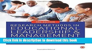 Download Research Methods In Educational Leadership And Management Ebook Free