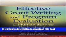 Read Effective Grant Writing and Program Evaluation for Human Service Professionals Ebook Free
