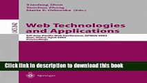 Read Web Technologies and Applications: 5th Asia-Pacific Web Conference, APWeb 2003, Xian, China,
