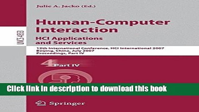 Read Human-Computer Interaction. HCI Applications and Services: 12th International Conference, HCI