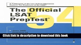 Read Official LSAT PrepTest 54 Ebook Free