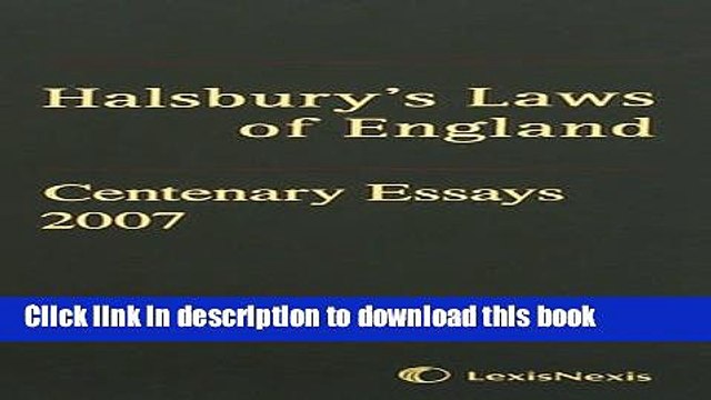[PDF] Halsbury s Laws of England Centenary Essays 2007 2007 [Download] Full Ebook