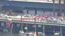 New York: Une grue s'écroule sur un pont traversant le fleuve Hudson - Regardez
