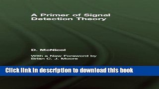Download Book A Primer of Signal Detection Theory PDF Online