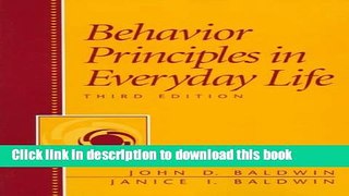Read Book Behavior Principles in Everyday Life PDF Online
