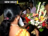 Rajasthan CM Raje arrives in Delhi after visits to Russia and Dubai