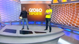 Ivan Moré faz teste com Fernando Prass ao vivo no Globo Esporte 29-06-2016