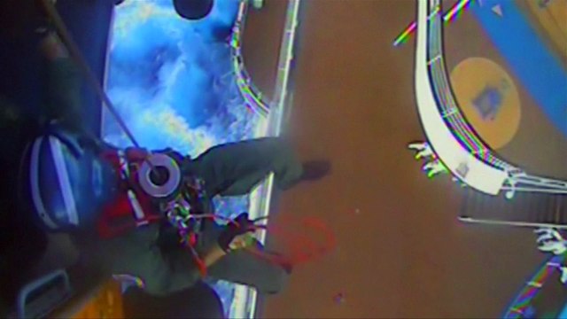 U.S. Coast Guard evacuates ill person from cruise ship