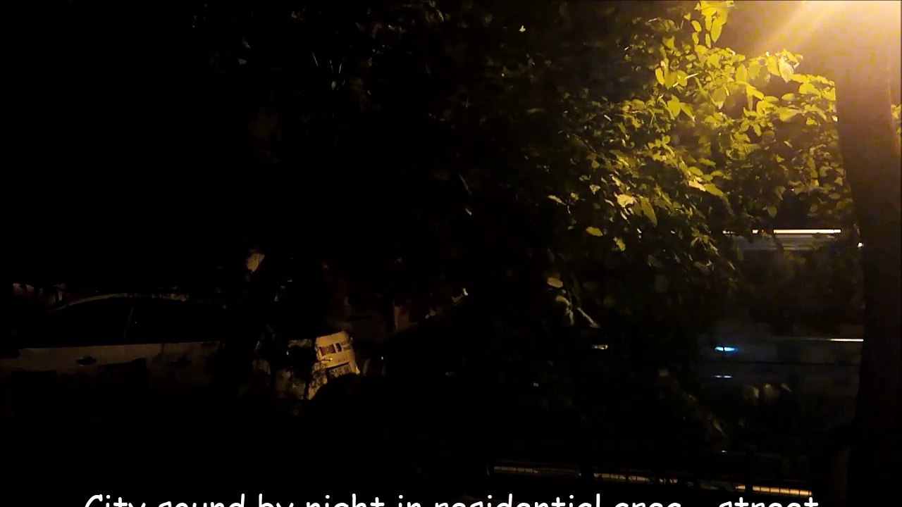 City sound by night in residential area - street ambience noise for relaxing, meditation, sleeping, calming, studying, yoga